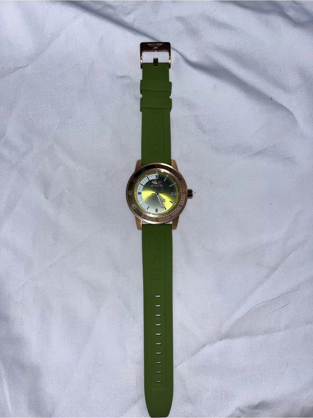 Invicta Olive Green Dial Rose Gold-Tone Case Watch